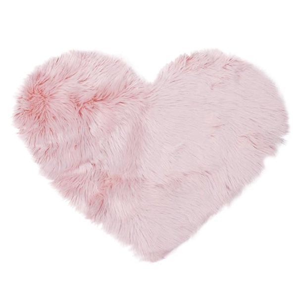 Love Heart Shaped Faux Sheepskin Fur Rug | Stornfield