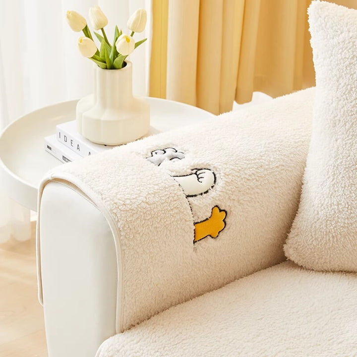 Lovely Cat's Paw Sherpa Fleece Anti-Slip Couch Cover | Stornfield
