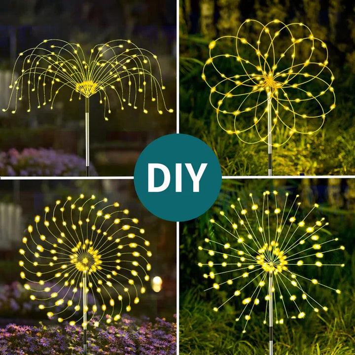 Stornfield | 4 Pieces Solar Firework Garden Lights - Weatherproof LED Decorative Lighting, Solar Powered for Garden and Patio