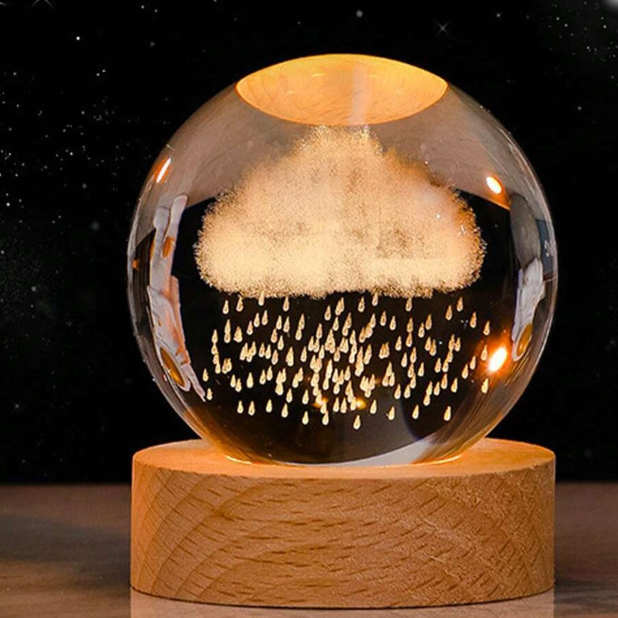 3D Crystal Ball with LED Lighting | Glowing Ball for Bedroom and Decoration | Perfect Gift | Stornfield