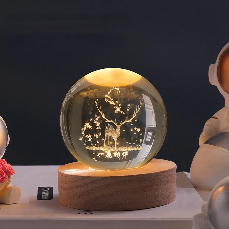 3D Crystal Ball with LED Lighting | Glowing Ball for Bedroom and Decoration | Perfect Gift | Stornfield