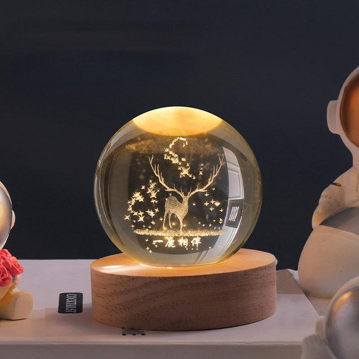 3D Crystal Ball with LED Lighting | Glowing Ball for Bedroom and Decoration | Perfect Gift | Stornfield