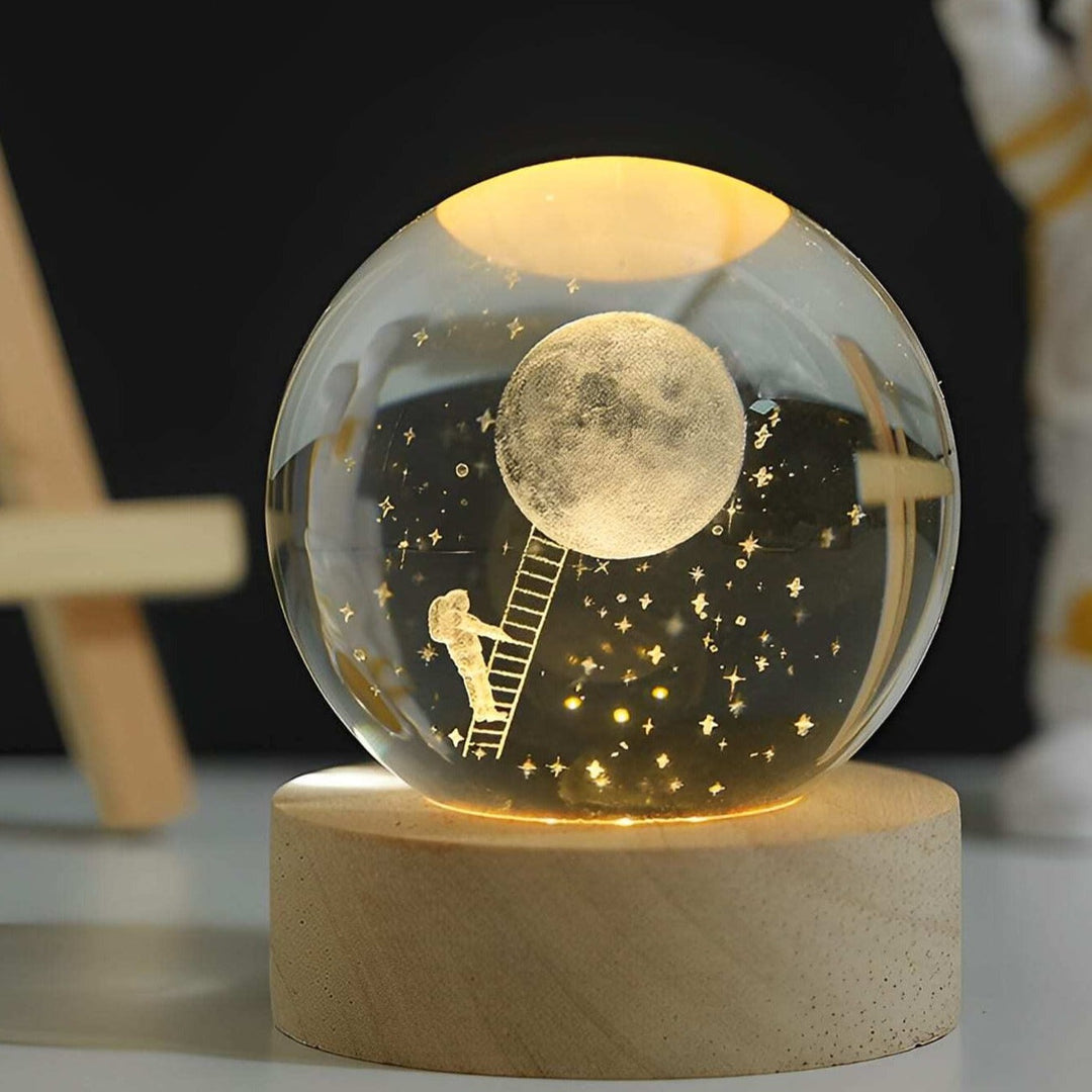 3D Crystal Ball with LED Lighting | Glowing Ball for Bedroom and Decoration | Perfect Gift | Stornfield