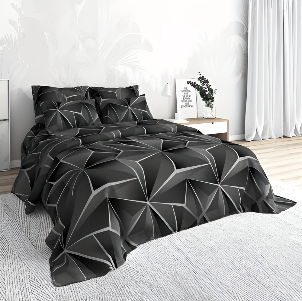 Stornfield | CLOUDLUX - Fluffy 3D-printed check bedding set