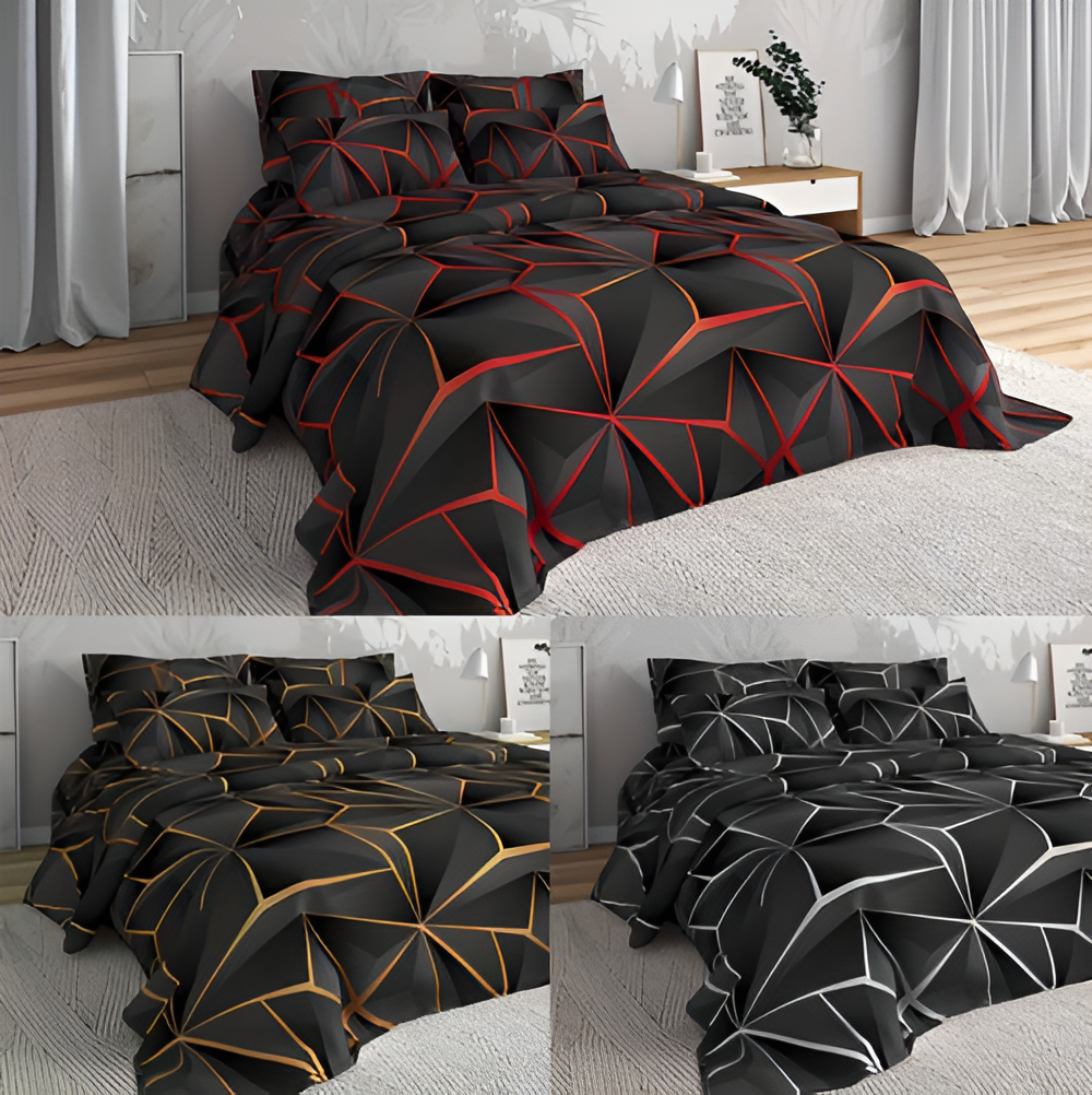 Stornfield | CLOUDLUX - Fluffy 3D-printed check bedding set