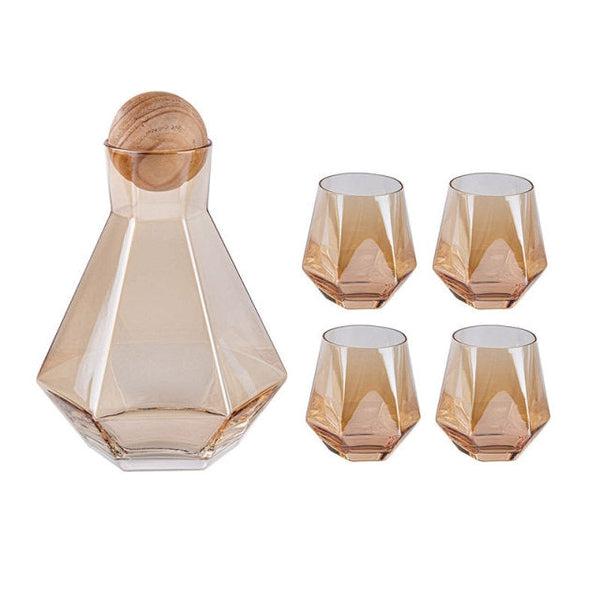 Luxury Diamond Shaped Jug and Drinking Glasses Set | Stornfield