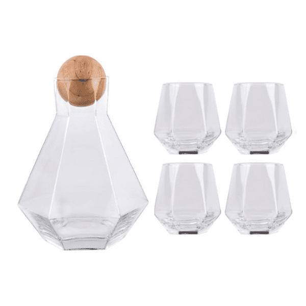 Luxury Diamond Shaped Jug and Drinking Glasses Set | Stornfield