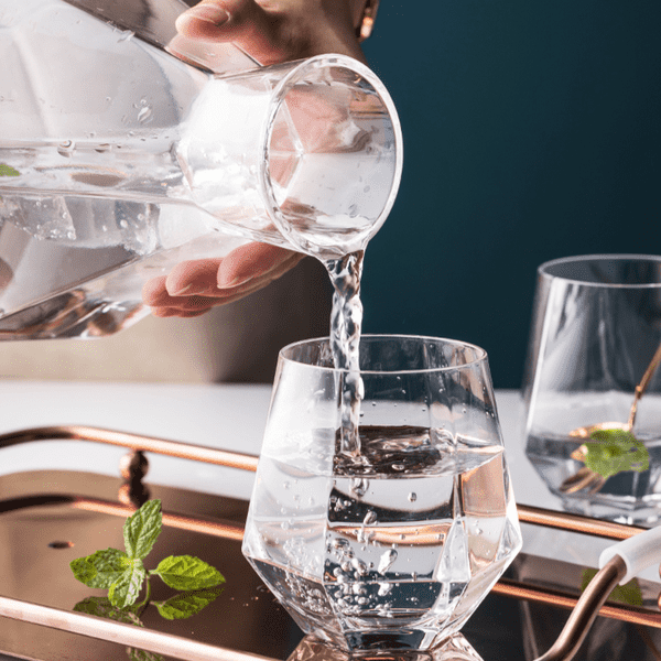 Luxury Diamond Shaped Jug and Drinking Glasses Set | Stornfield