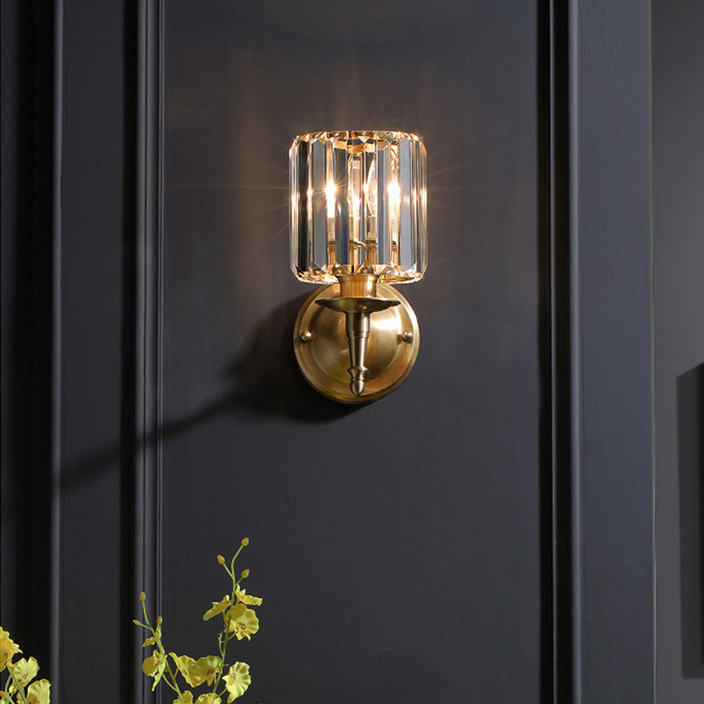 Luxury Clear Crystal Wall Light | Stornfield
