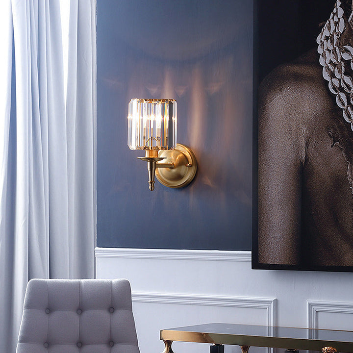 Luxury Clear Crystal Wall Light | Stornfield