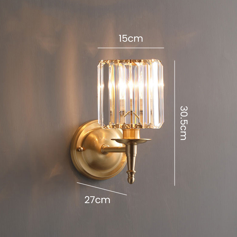 Luxury Clear Crystal Wall Light | Stornfield