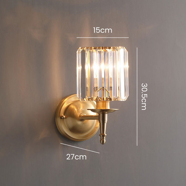 Luxury Clear Crystal Wall Light | Stornfield