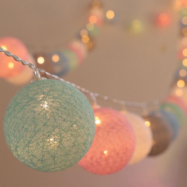 Cheerful Cotton Light Ball Garland - LumiBall | Stornfield