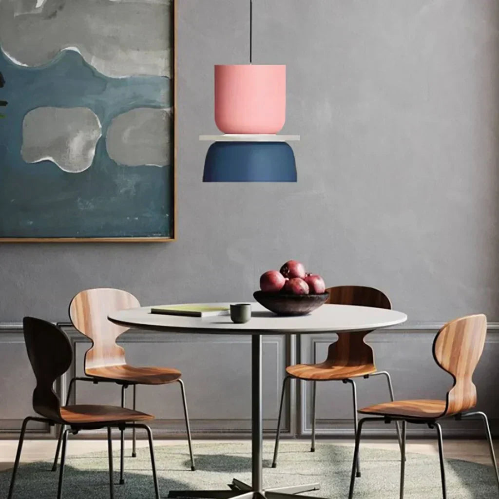 Stornfield | Nordic Color Block Pendant Light Fixture - Modern Hanging Lamp for Kitchen & Dining Room