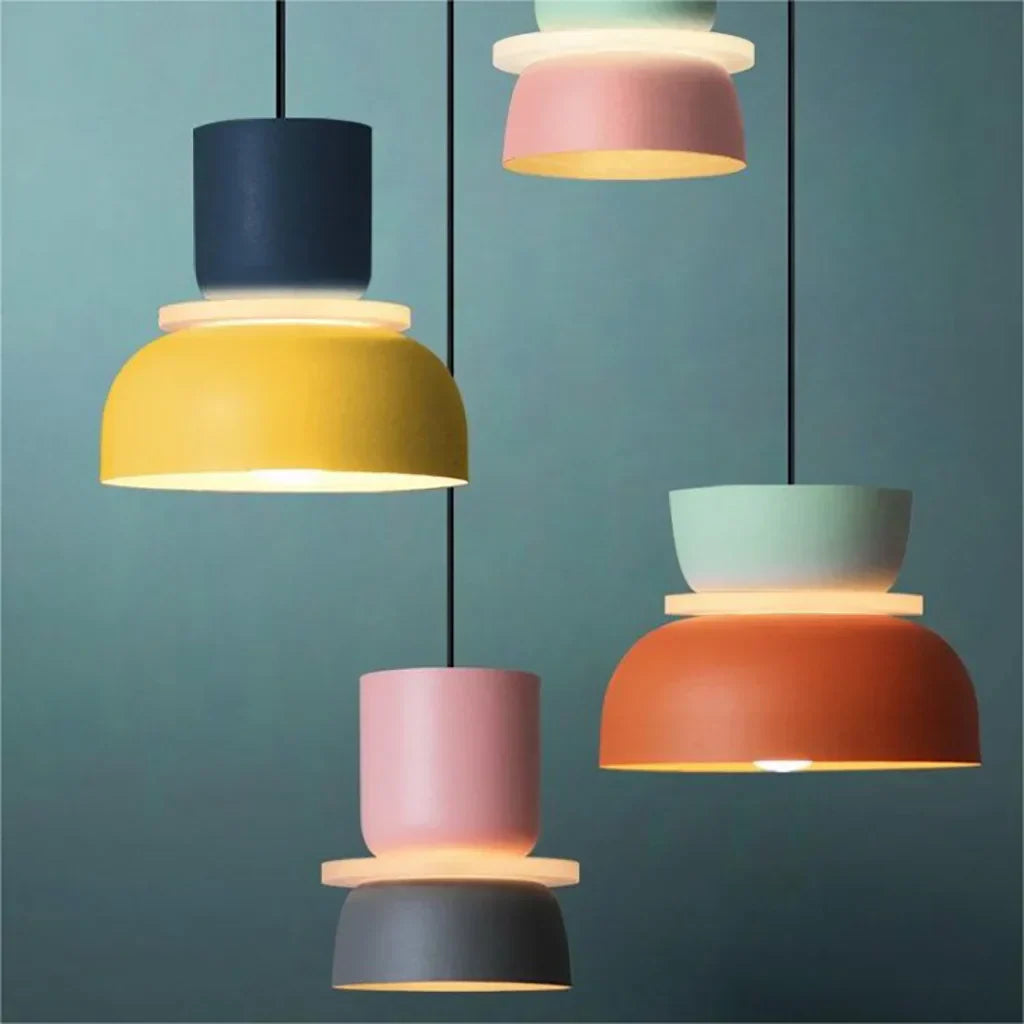Stornfield | Nordic Color Block Pendant Light Fixture - Modern Hanging Lamp for Kitchen & Dining Room