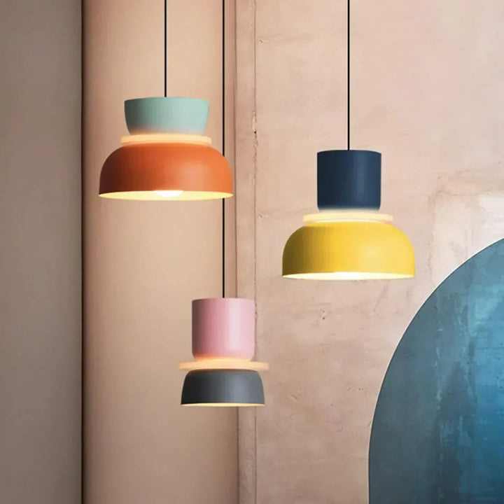 Stornfield | Nordic Color Block Pendant Light Fixture - Modern Hanging Lamp for Kitchen & Dining Room