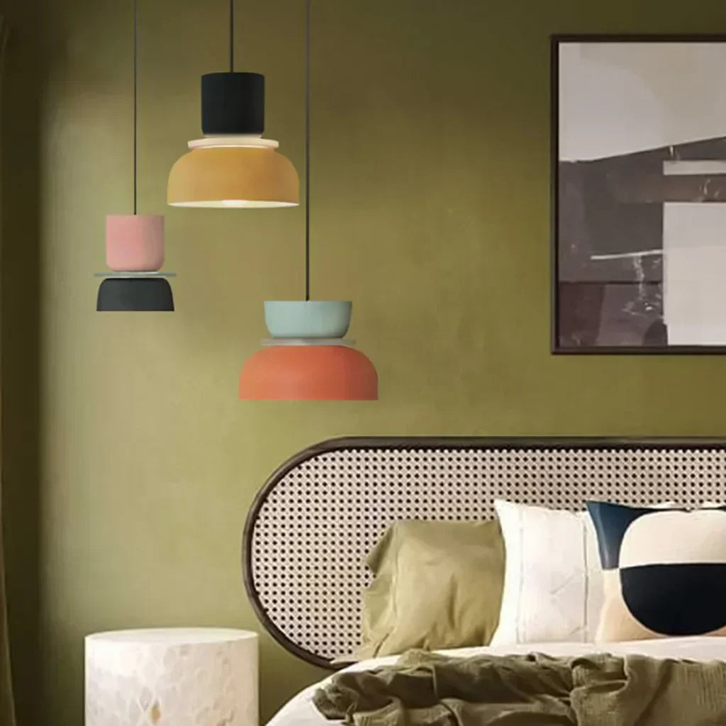 Stornfield | Nordic Color Block Pendant Light Fixture - Modern Hanging Lamp for Kitchen & Dining Room