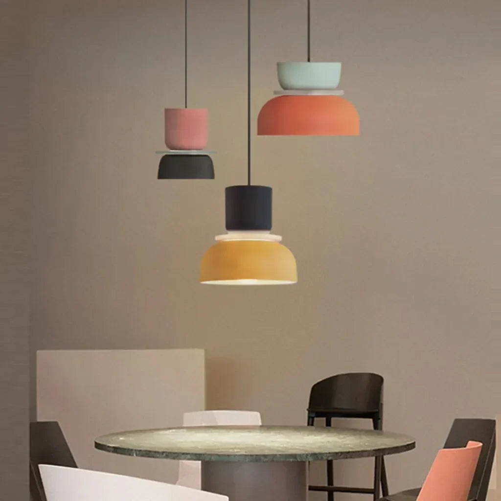 Stornfield | Nordic Color Block Pendant Light Fixture - Modern Hanging Lamp for Kitchen & Dining Room