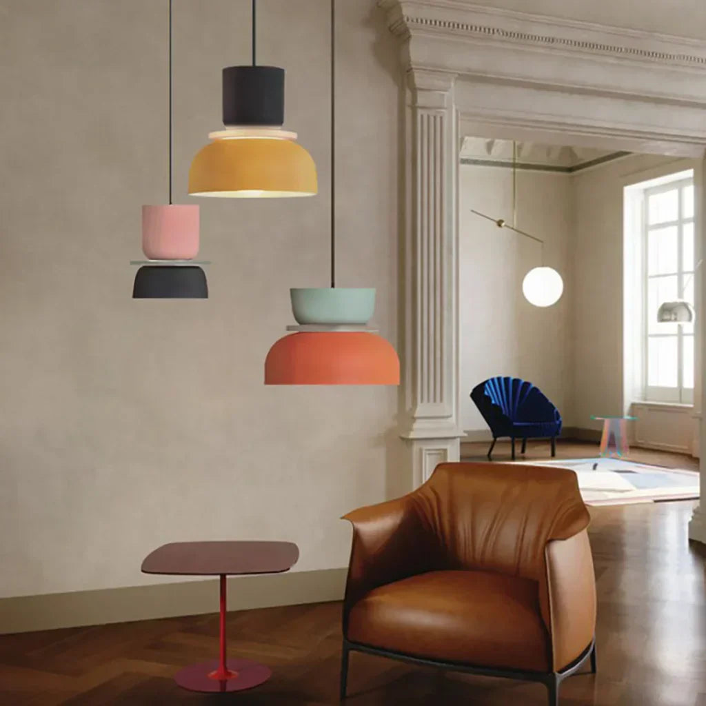 Stornfield | Nordic Color Block Pendant Light Fixture - Modern Hanging Lamp for Kitchen & Dining Room
