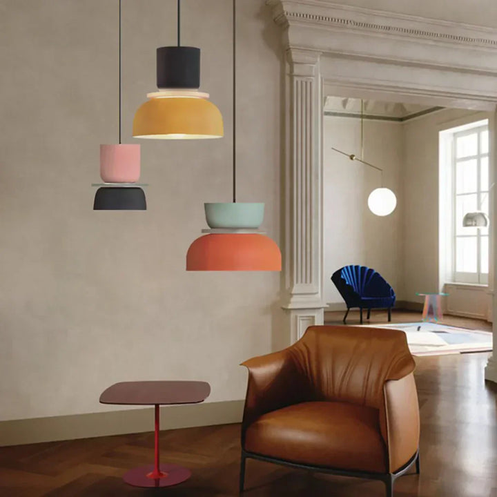Stornfield | Nordic Color Block Pendant Light Fixture - Modern Hanging Lamp for Kitchen & Dining Room
