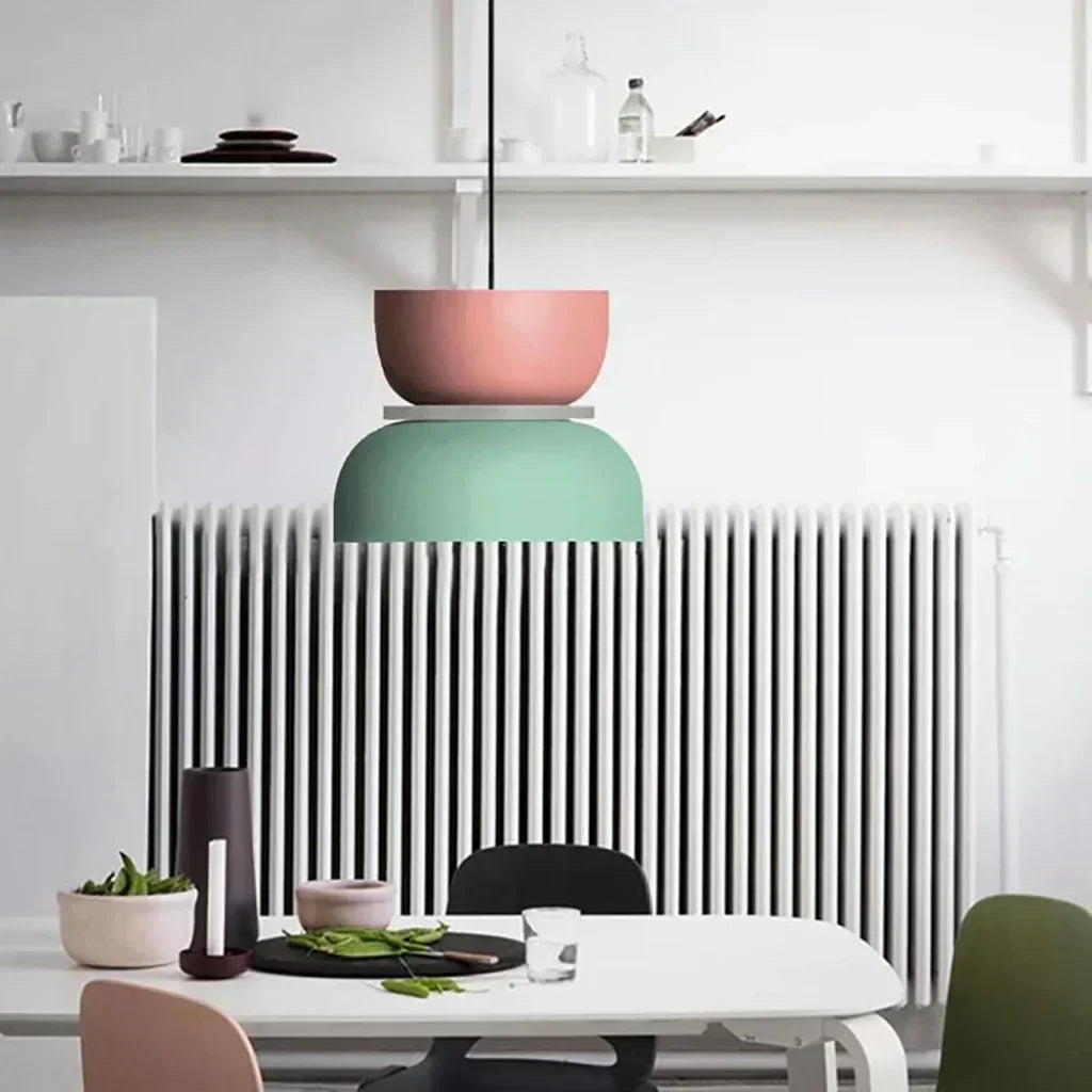 Stornfield | Nordic Color Block Pendant Light Fixture - Modern Hanging Lamp for Kitchen & Dining Room