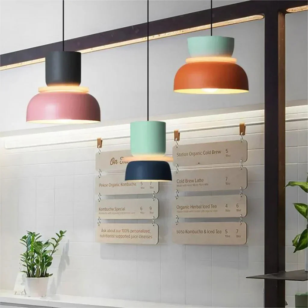 Stornfield | Nordic Color Block Pendant Light Fixture - Modern Hanging Lamp for Kitchen & Dining Room
