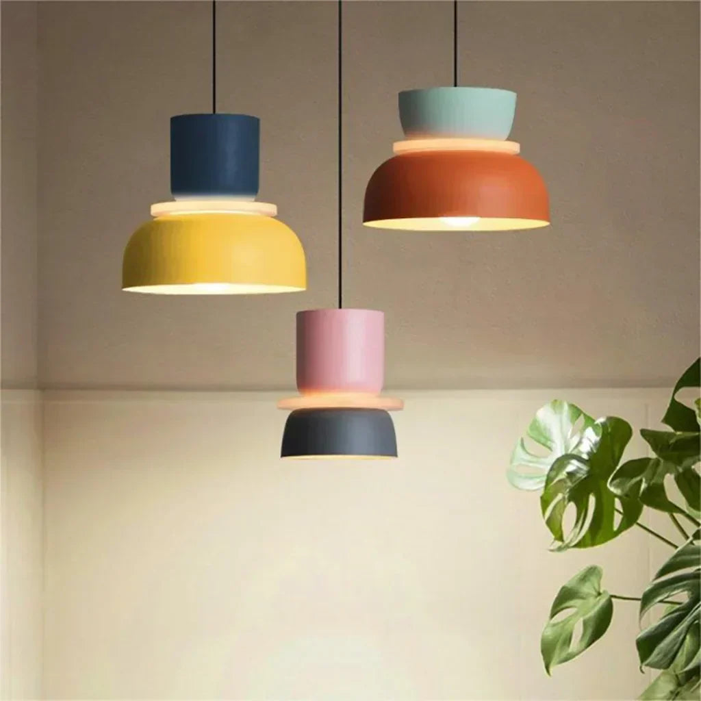 Stornfield | Nordic Color Block Pendant Light Fixture - Modern Hanging Lamp for Kitchen & Dining Room