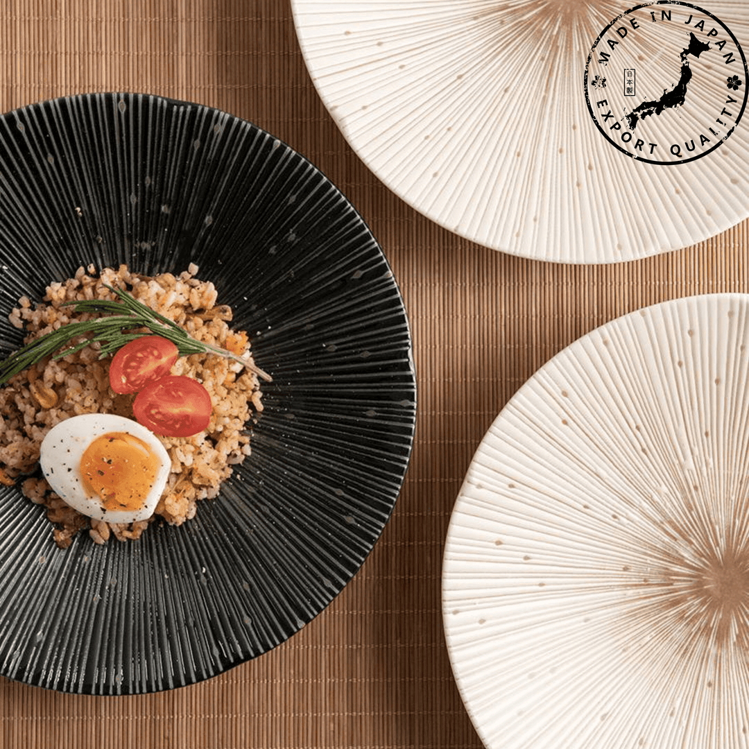 Handcrafted Japanese Mino Ware Ceramic Wrinkled Plates | Stornfield