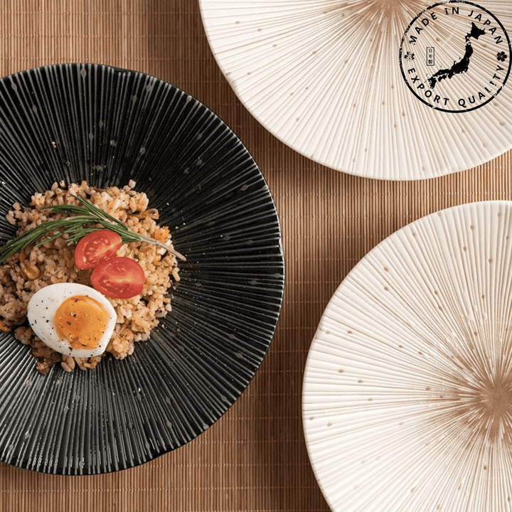 Handcrafted Japanese Mino Ware Ceramic Wrinkled Plates | Stornfield