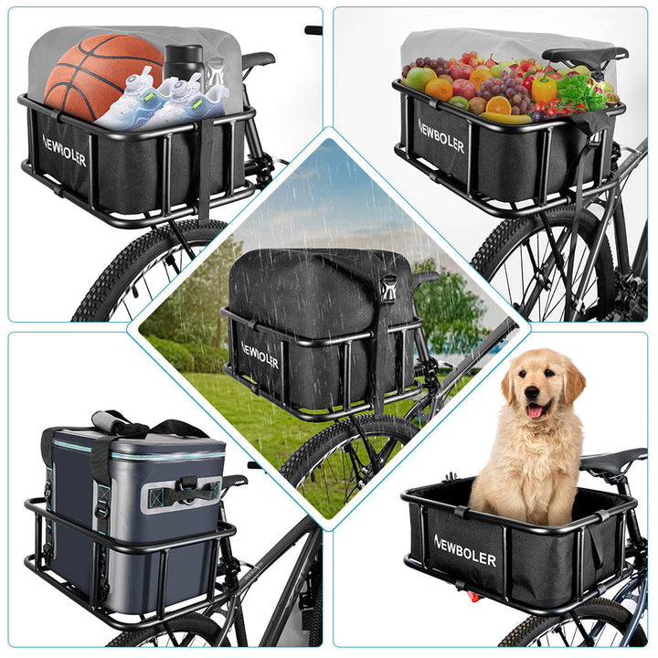 Stornfield | Heavy-Duty Rear Bike Basket with Rack – Large Metal Bicycle Carrier for Groceries, Commutes & E-Bikes