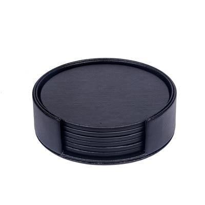 Stornfield | Coastline Vegan Leather Coaster Set | Marble Look | Stylish Surface Protection