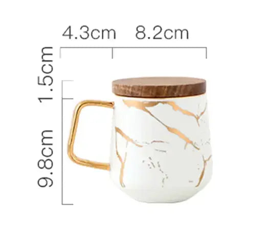 Stornfield | Marble Pattern Coffee Cup with Gold Decoration