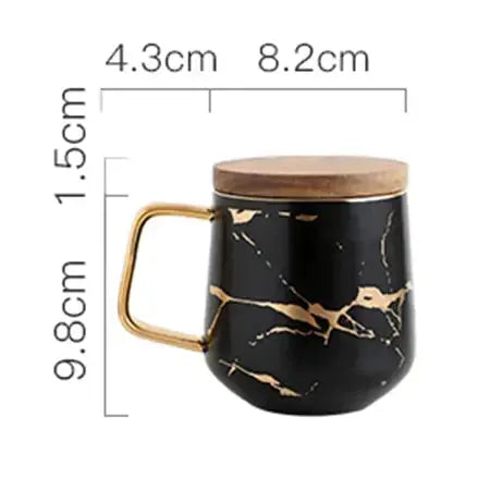 Stornfield | Marble Pattern Coffee Cup with Gold Decoration