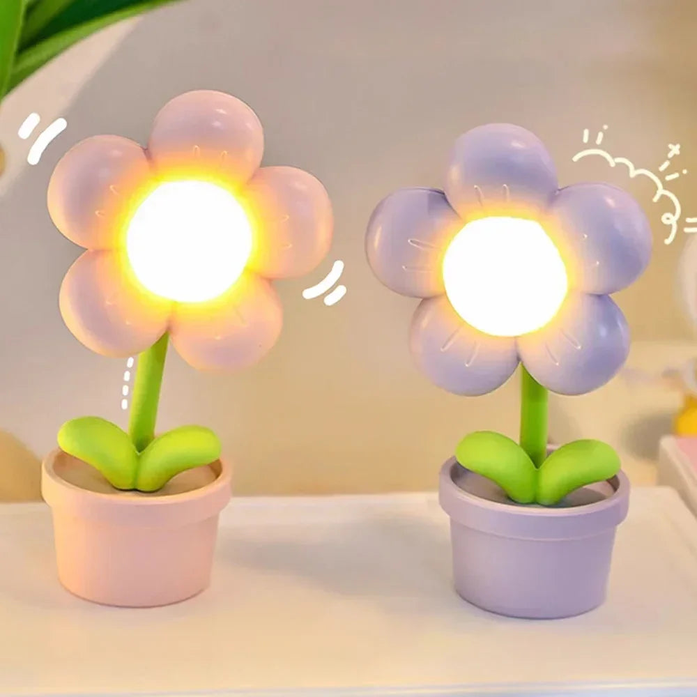 Small Flower Soothing Table Lamp - BlossomGlow | Stornfield