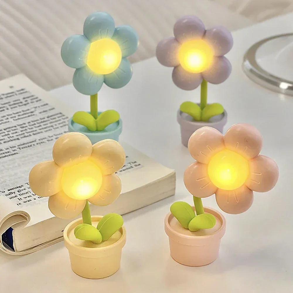Small Flower Soothing Table Lamp - BlossomGlow | Stornfield