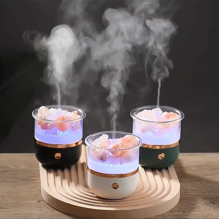 Stornfield | Himalayan Salt Lamp and Essential Oil Diffuser, USB Ultrasonic Humidifier for Home and Office