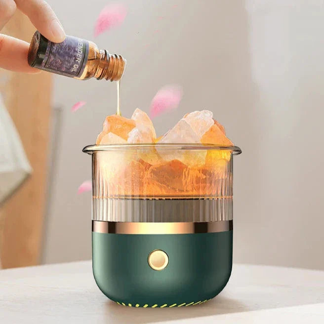 Stornfield | Himalayan Salt Lamp and Essential Oil Diffuser, USB Ultrasonic Humidifier for Home and Office