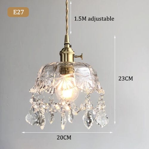 Minimalist Retro Crystal Glass Pendant Light Stornfield