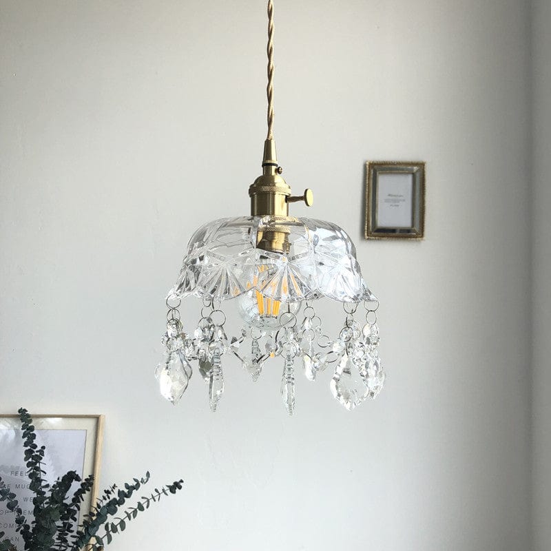 Minimalist Retro Crystal Glass Pendant Light Stornfield