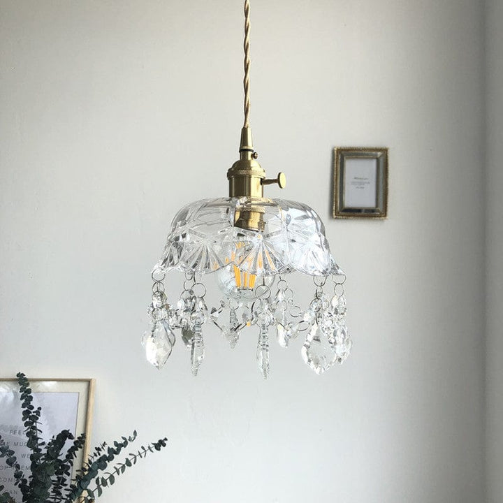 Minimalist Retro Crystal Glass Pendant Light Stornfield