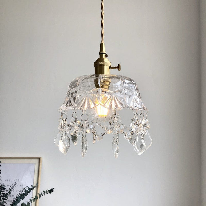 Minimalist Retro Crystal Glass Pendant Light Stornfield