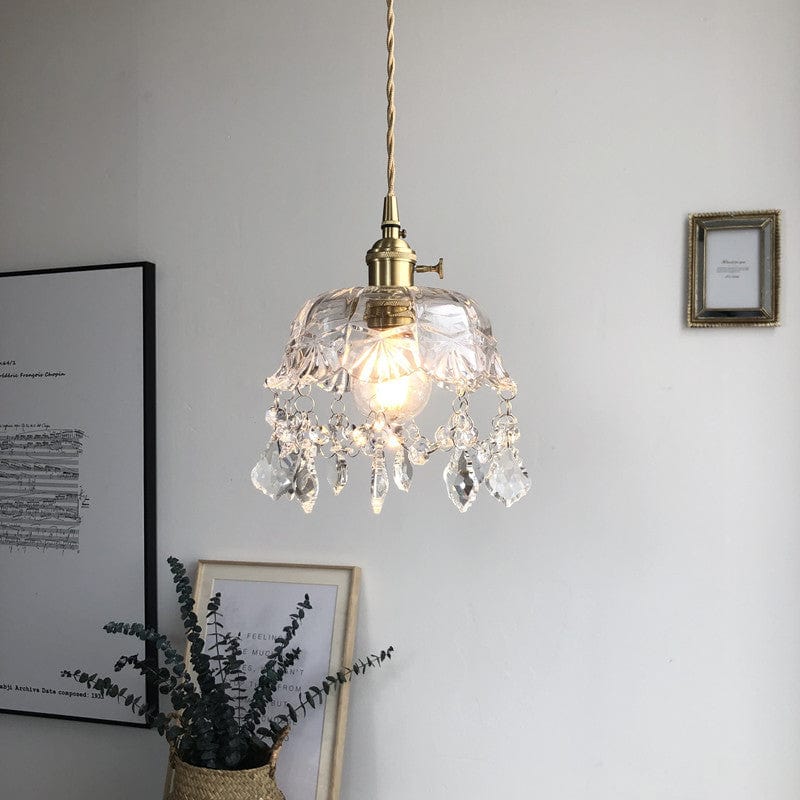 Minimalist Retro Crystal Glass Pendant Light Stornfield