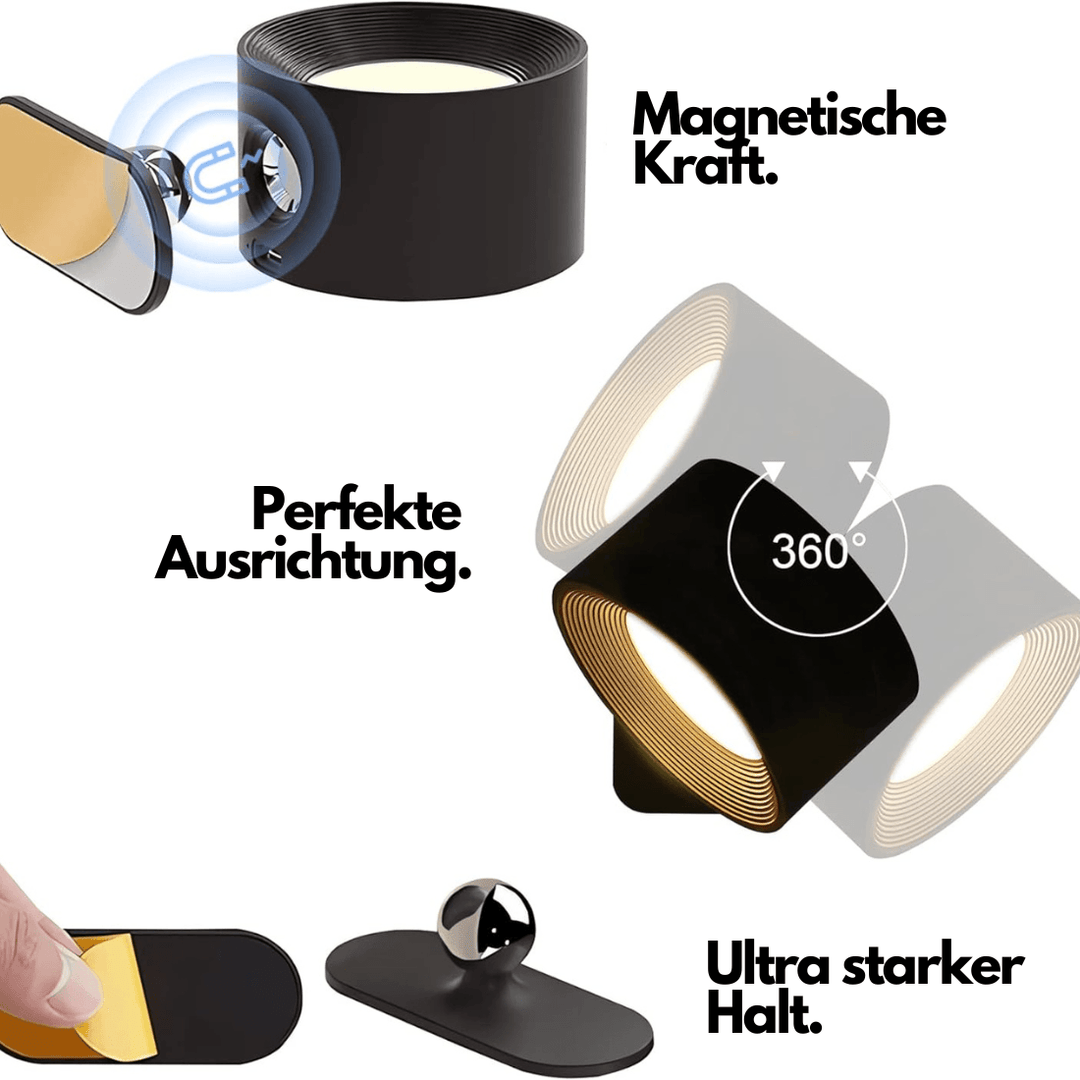 Stornfield | 360° Rechargeable Wireless Wall Lamp | Versatile LED Lighting Solution