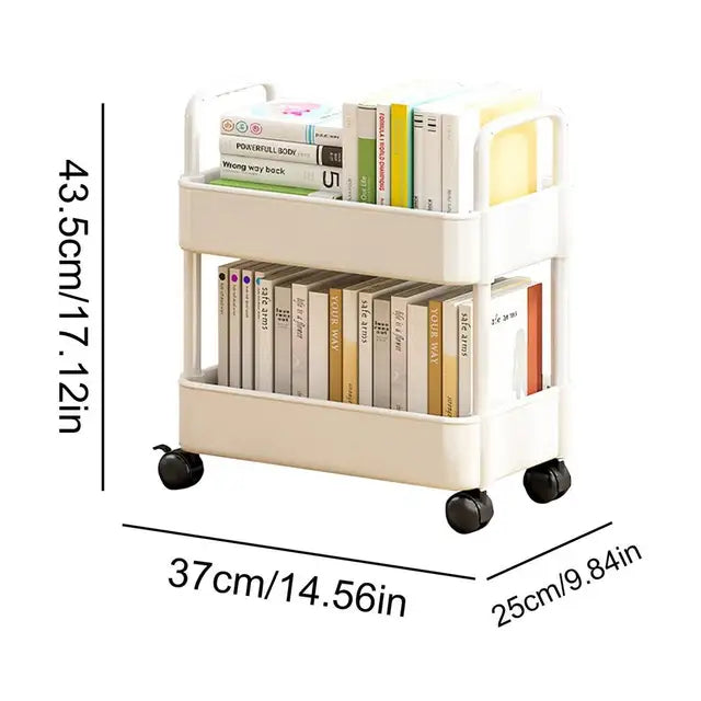 Mobile Bookshelf Cart with Wheels | Book Storage and Organizer - Dalton | Stornfield