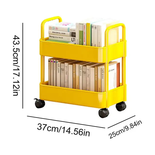 Mobile Bookshelf Cart with Wheels | Book Storage and Organizer - Dalton | Stornfield