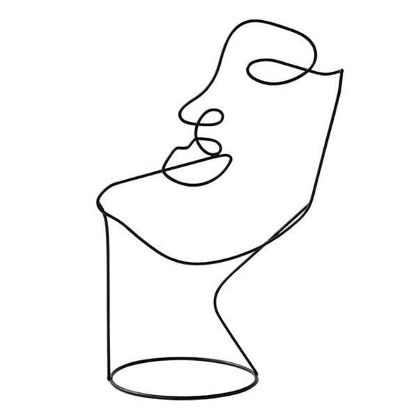 Modern Abstract Single Line Face Head Decorative Art | Stornfield