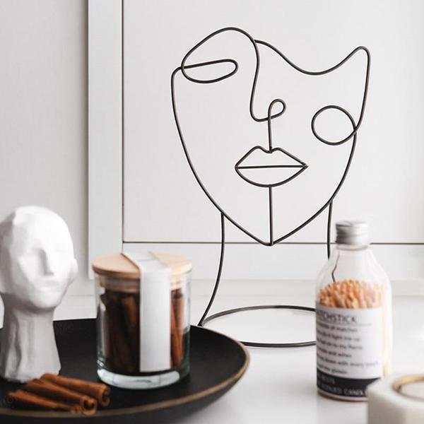 Modern Abstract Single Line Face Head Decorative Art | Stornfield
