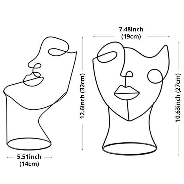 Modern Abstract Single Line Face Head Decorative Art | Stornfield