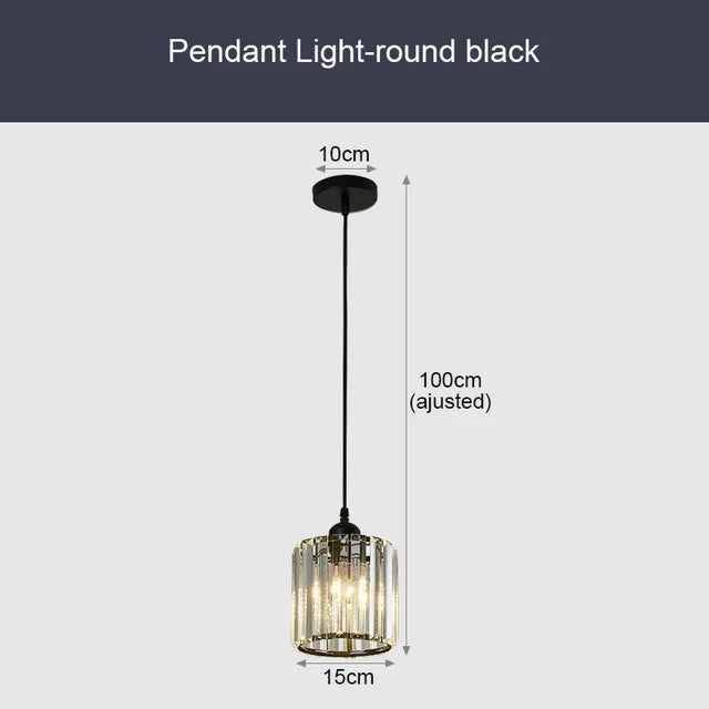 GlinsterLicht - Luxe K9 Crystal Pendant Lamp with LED Lighting for Living Room or Dining Room | Stornfield