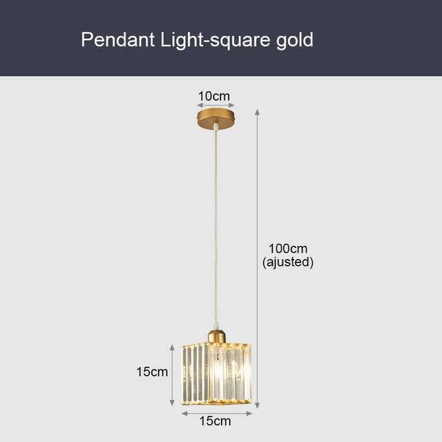 GlinsterLicht - Luxe K9 Crystal Pendant Lamp with LED Lighting for Living Room or Dining Room | Stornfield